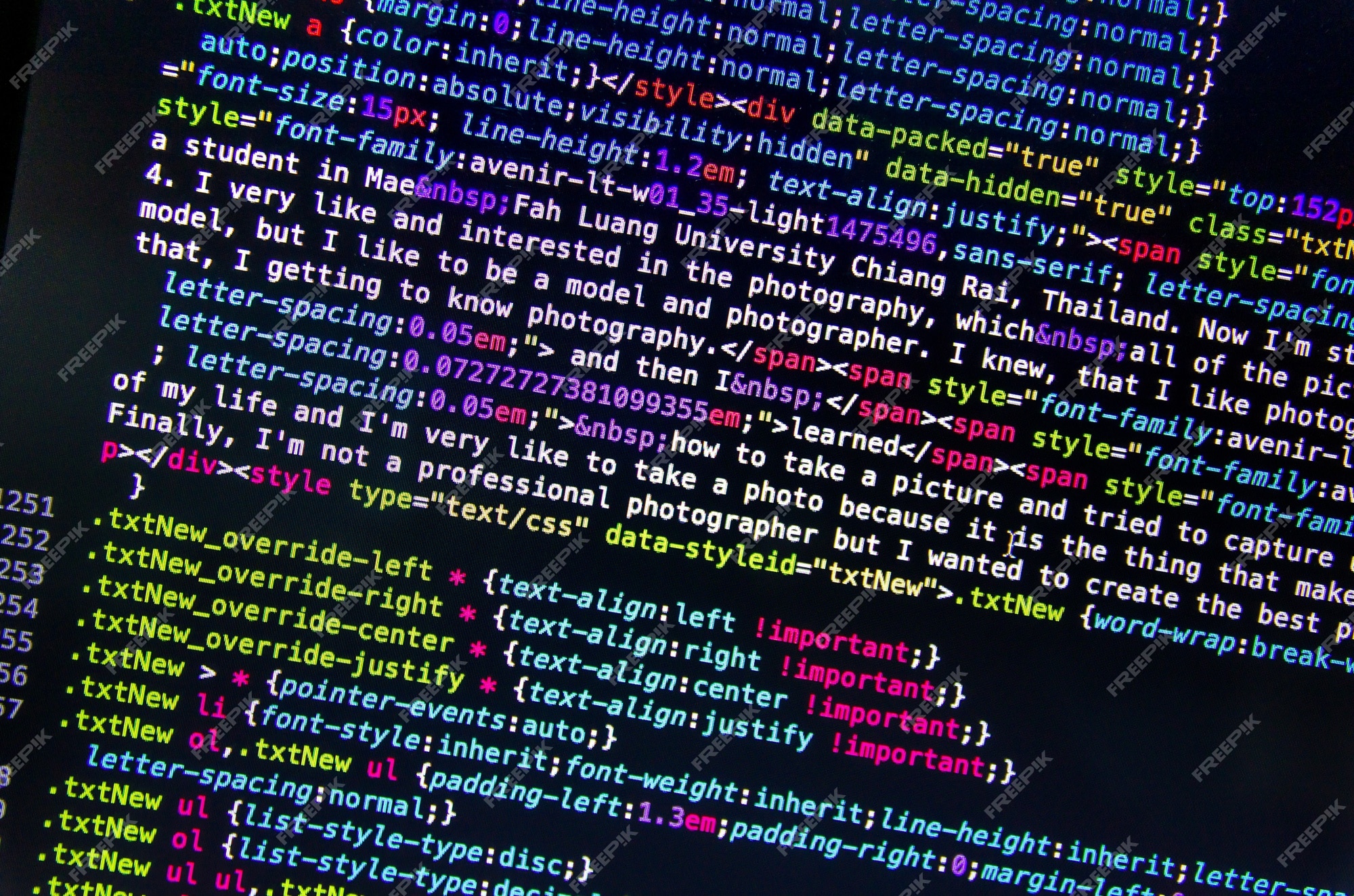 Desktop source code and Wallpaper by Computer language with coding and  programming. Stock Photo