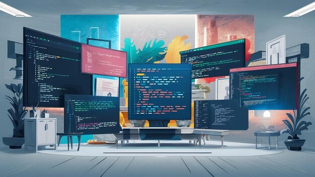 desktop source code and wallpaper by computer language with coding and programming
