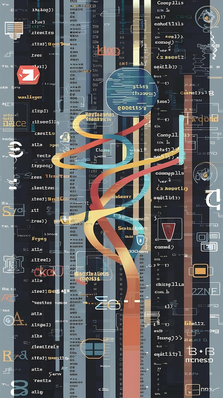 Photo desktop source code and wallpaper by computer language with coding and programming