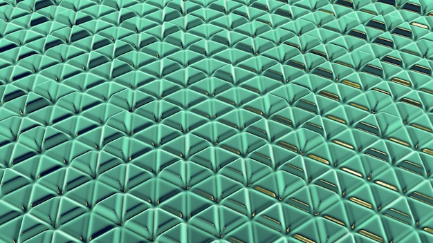 은 초록색의 형태의 데스크 벽지 (Geddesev volumetric triangles) 배경 또는 스플래시 스크린 (Splash Screen) 추상적인 일러스트레이션 3D 렌더링 이미지 고품질