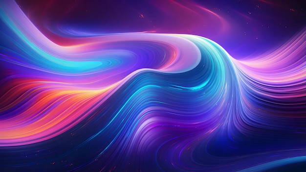 a desktop wallpaper Neon Galaxy Waves