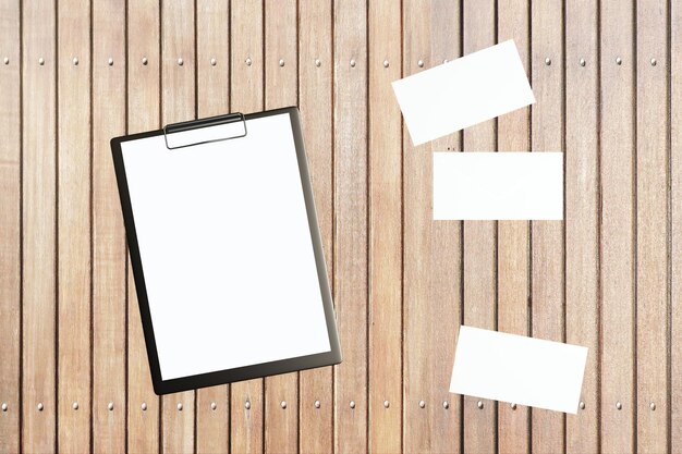 Photo desktop with blank clipboard