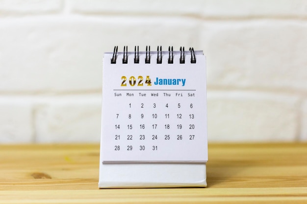 Desktopkalender voor januari 2024 Kalender voor het plannen en beheren van elke datum