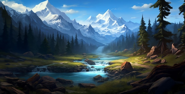 Photo desktops and backgrounds in the style of landscape landscape in the mountains