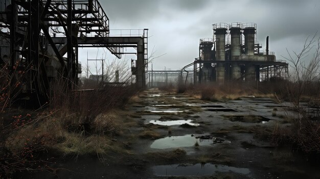 Desolate empty industrial background