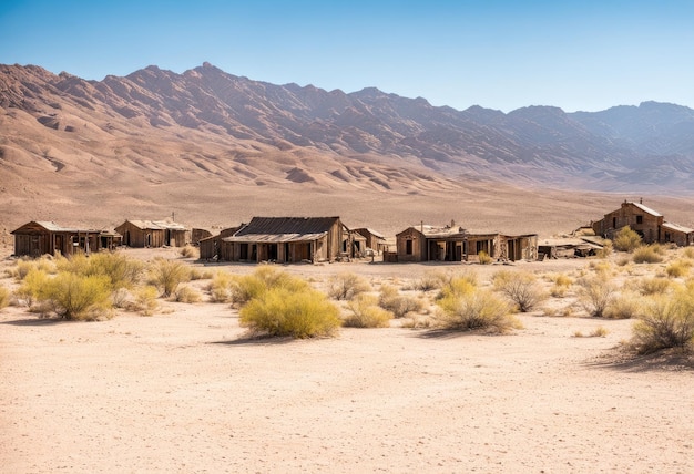 Photo a desolate ghost town in the desert