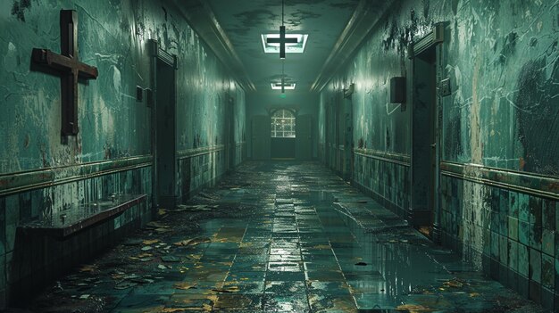 A Desolate Hospital With Empty Corridors Wallpaper