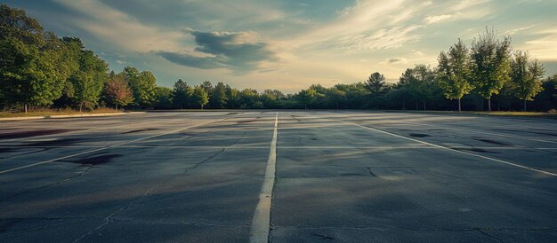 Desolate view of a vacant parking lot