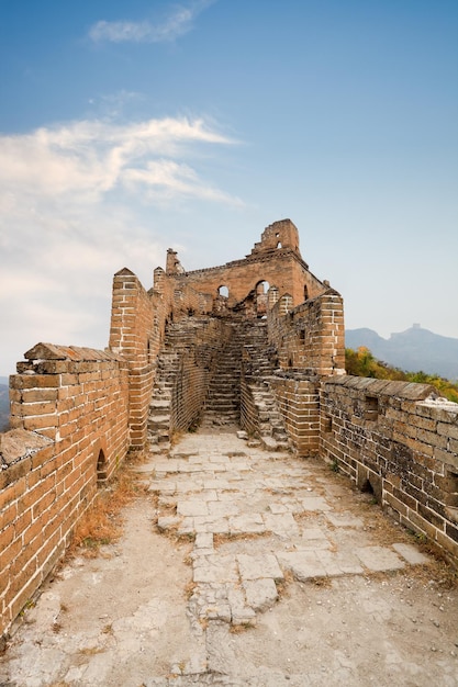 Desolation of the great wall against a blue sky