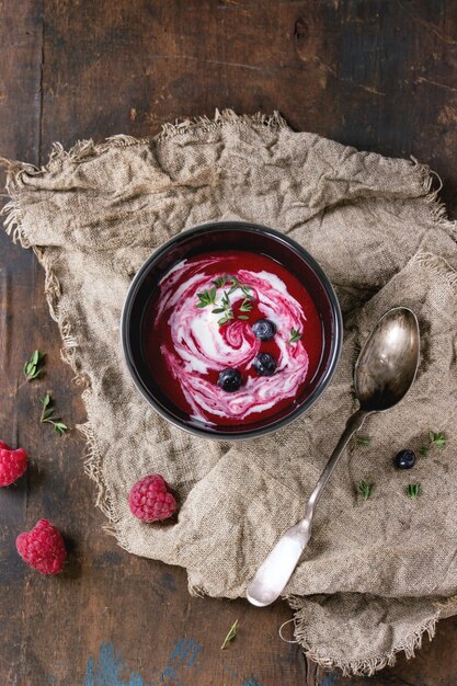 Dessert berry soup