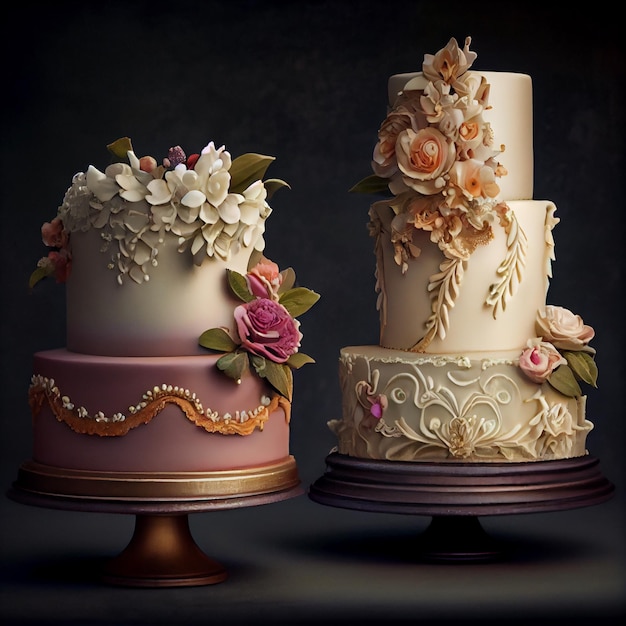 Празднование десерта с изысканной шоколадной глазурью свадебного торта, созданной искусственным интеллектом