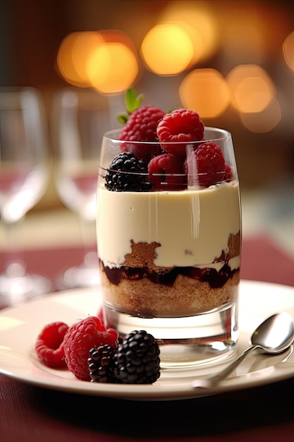 a dessert in a glass