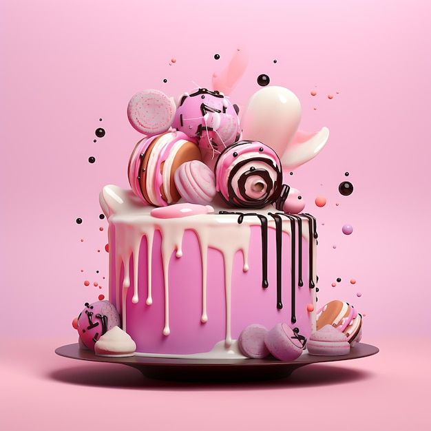 dessert illustration cake design 3d