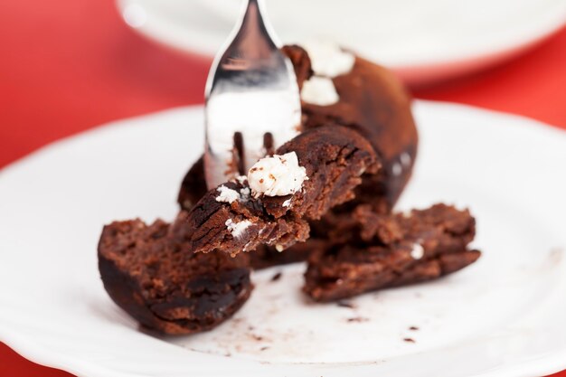 Dessert made of chocolate powder and butter cream and butter, a traditional Slavic dessert