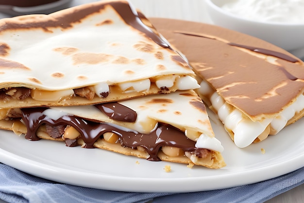 Dessert Quesadillas met pindakaas Ch