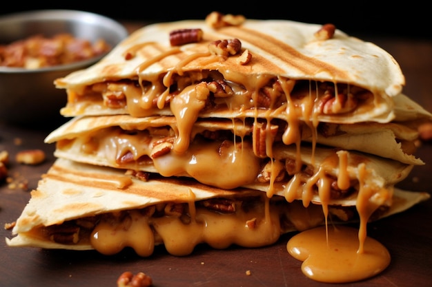 Dessert quesadillas with peanut butter ch