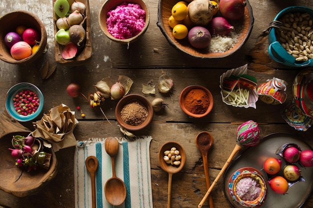 사진 디저트 <unk>과 멕시코 음식 구성