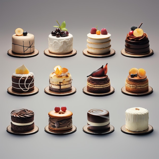 dessert sweet food cake set with chocolate pieces Puits damour Generative AI