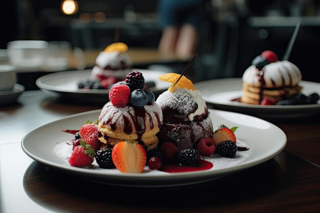 Dessert on the table chocolate cake