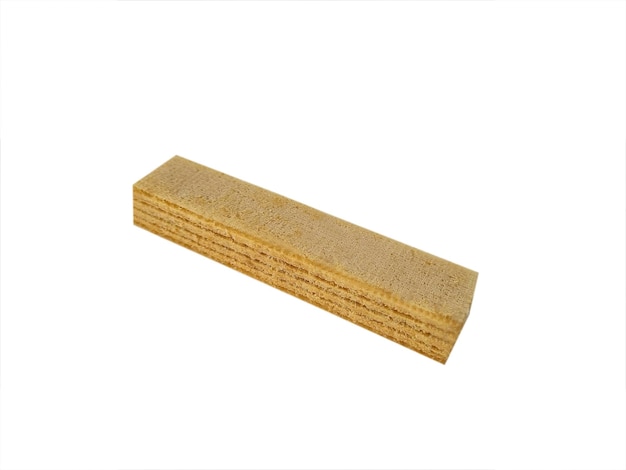 Dessert vanilla wafer on white background