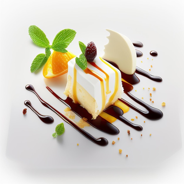 dessert white background