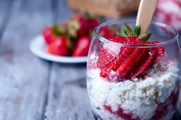 Dessert with strawberries