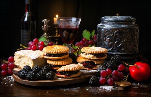 Desserts and cakes on a table