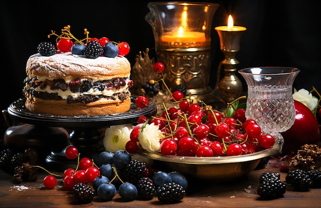 Десерты и пирожные на столе