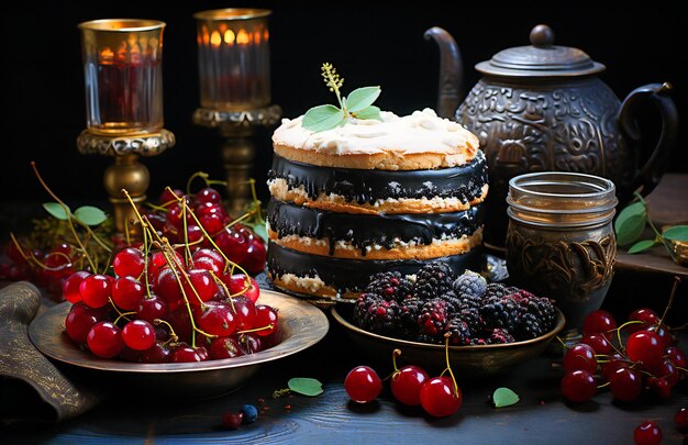 Foto dolci e torte su un tavolo