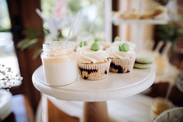 Desserts at a holiday party in a restaurant