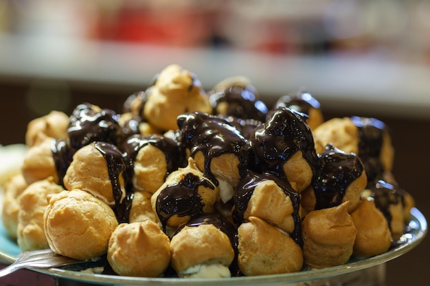 Desserts at a hotel buffet