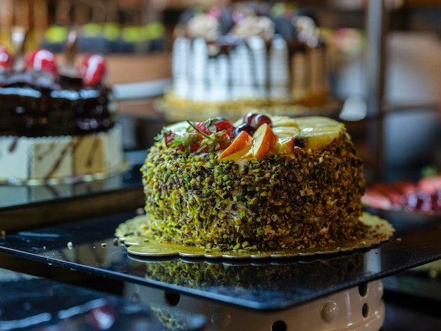 Desserts at a hotel buffet