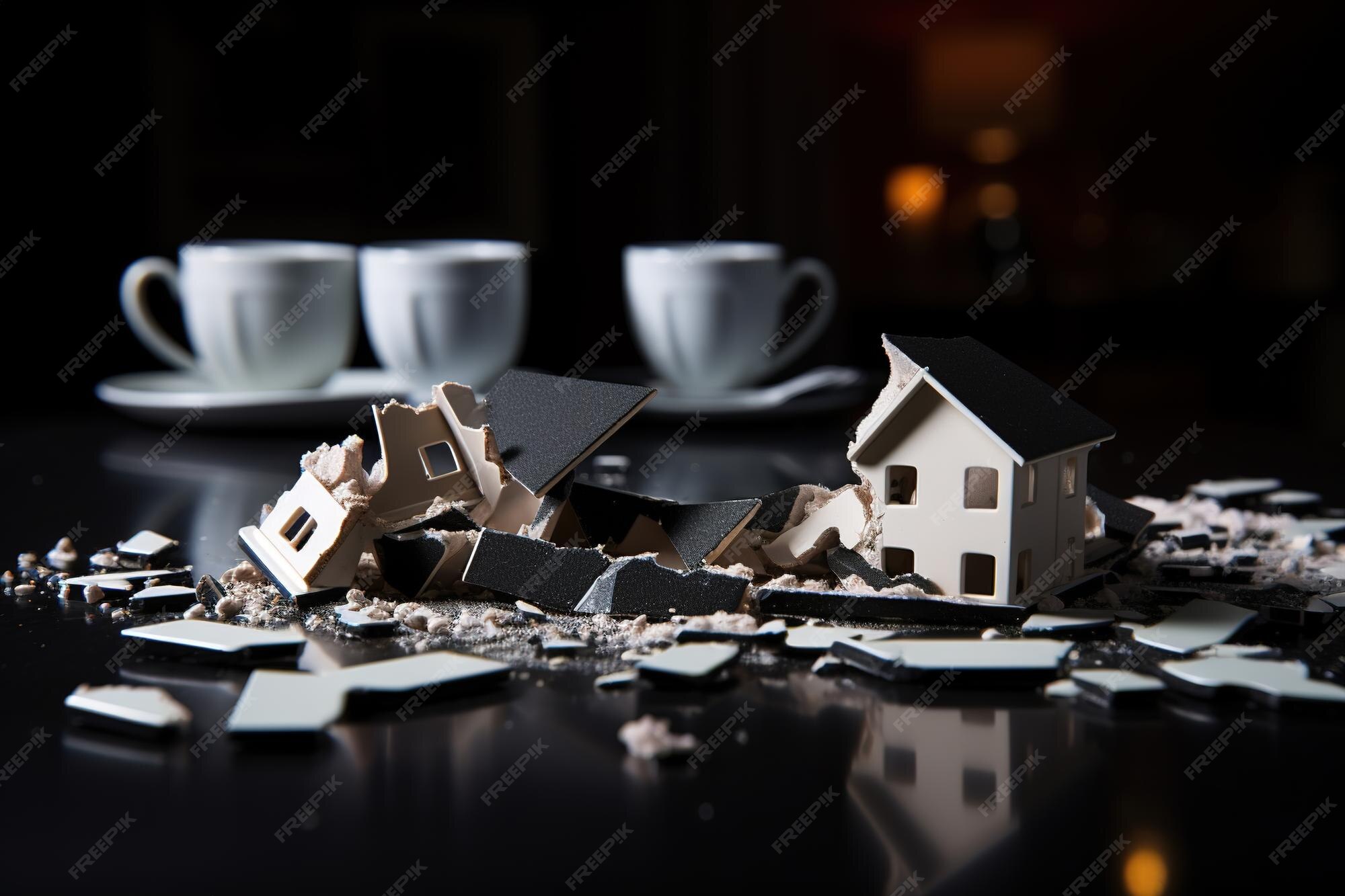 Premium AI Image | Destroyed house model