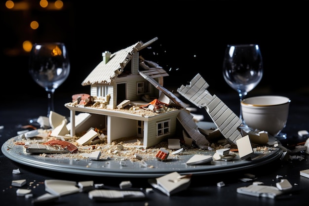 Destroyed house model