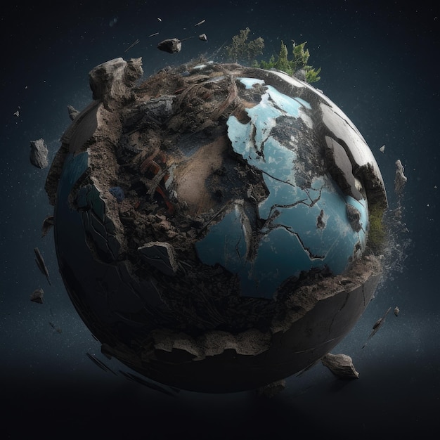 The destruction of the Earth by humans