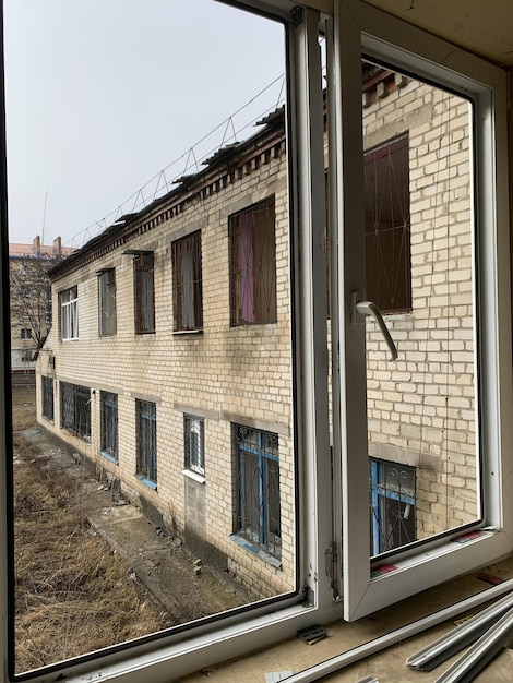 The destruction of the interior of the educational building after the rocket attack