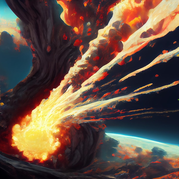 Destruction of planets concept art illustration background image