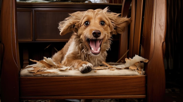 破壊的な犬のむ家具