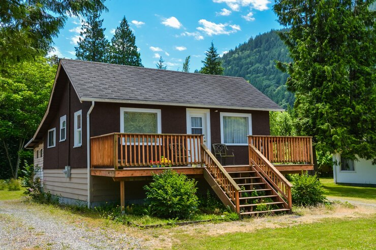 Detached house with big patio on country side in british columbia canada
