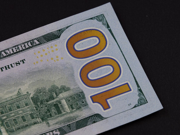 Detail of 100 US dollar bill