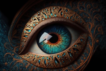 Premium Photo | Detail of an abstract embellished eye a variety of rich  colors detail high resolution avatar wallpaper painting iris patterns look  beautiful colors astronomy biometric fantasy ai