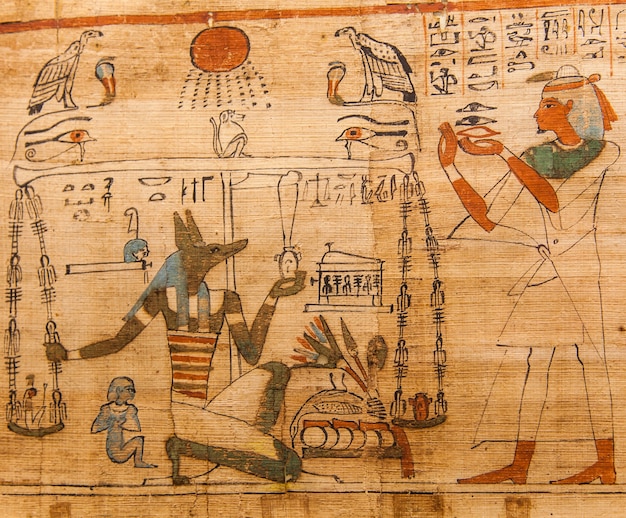 Detail of ancient Book of the Dead (1070 BC), Thebes - Egypt