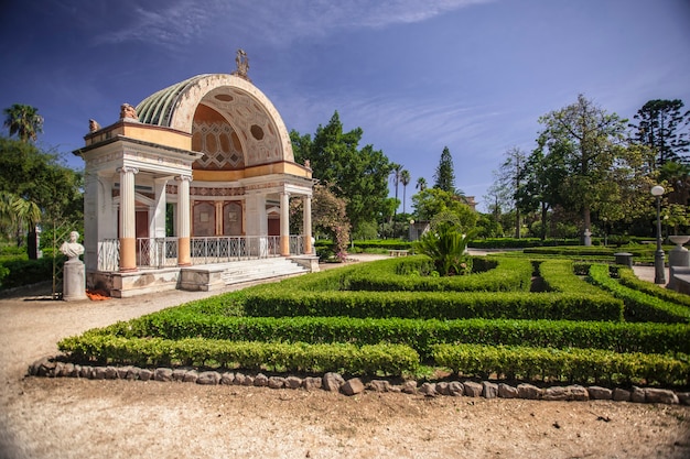 Detail of the architecture of the Villa Giulia park in Palermo