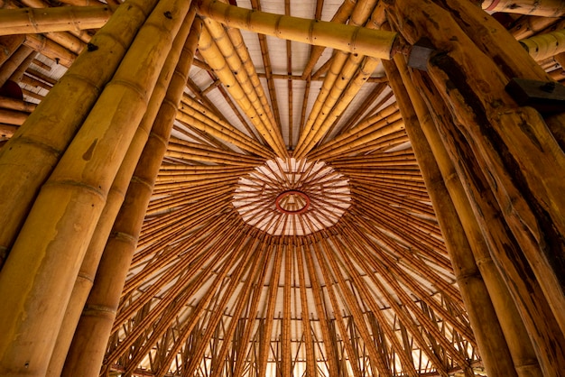 Detail of a bamboo construction in Colombia Manizales Caldas Antioquia South America