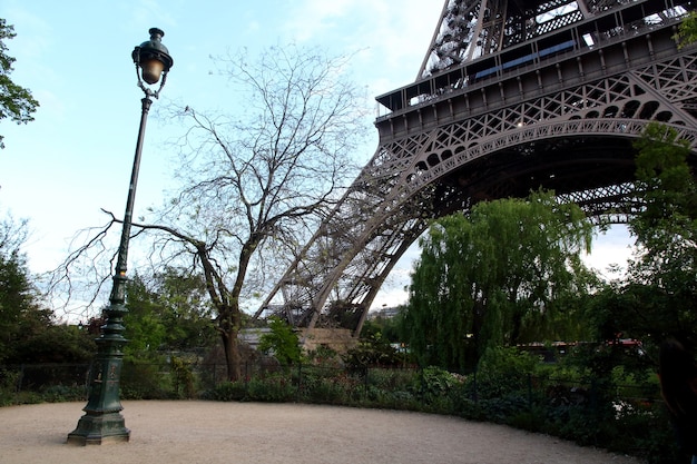 Photo detail of the base of the eiffel tower