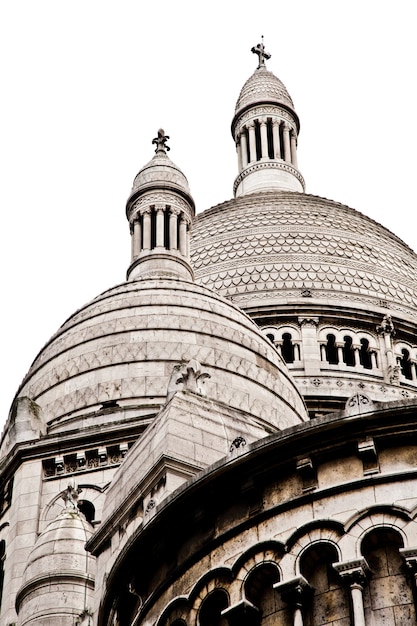 Detail of the Basilica of the Sacred Heart of Paris, commonly known as Sacré-Cœur Basilica, dedicated to the Sacred Heart of Jesus, in Paris, France