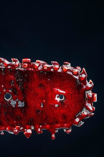 Detail of bloody chainsaw