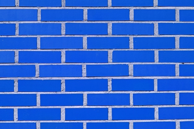 Detail of a blue brick wall