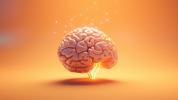 Detail of Brain animation HD 8K wallpaper background Stock Photographic Image