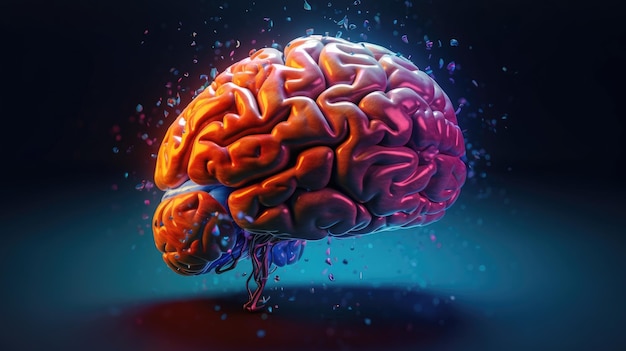 Detail of Brain animation HD 8K wallpaper background Stock Photographic Image